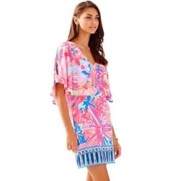 Lilly Pulitzer Gabrielle Caftan Dress in Playa Hermosa Pink Size‎ Small - Picture 1 of 10